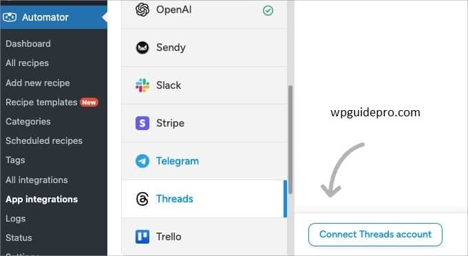 "Connect Threads account"