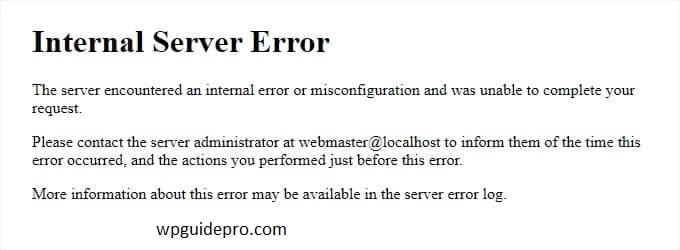 Internal Server Error