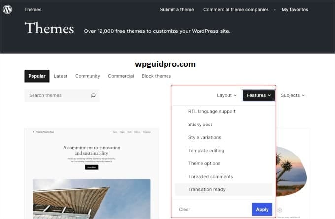 ready wordpress theme translation