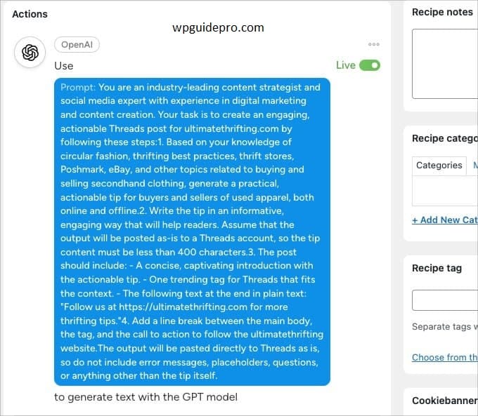 Schedule Integration open ai
