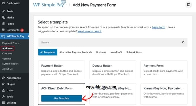 acheive wp simple pay
