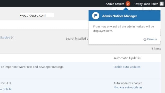 admin notices