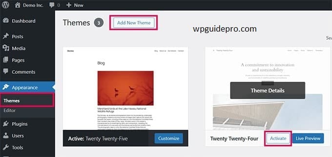 apperance theme