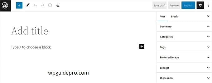 Block editor in wordpress