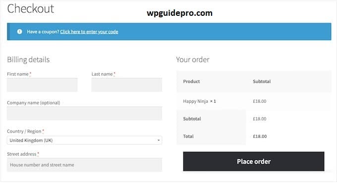 checkout woocommerce
