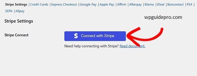 Connect with stripe