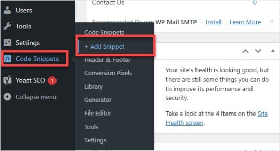 custom code snppets