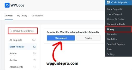 wp code wpguidepro.com