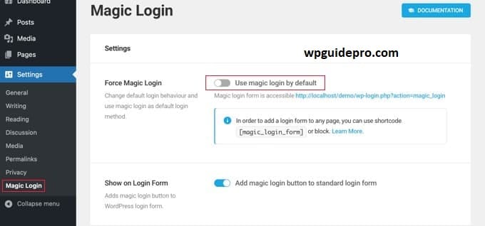 Magic login OAuth login