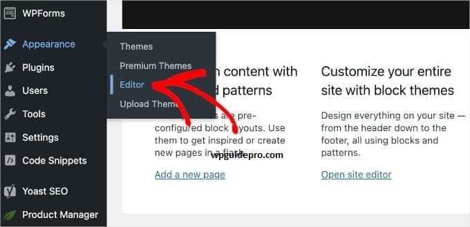 full site editor