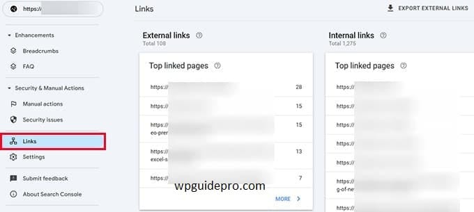 search console find link