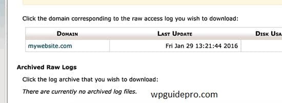 download the access log file