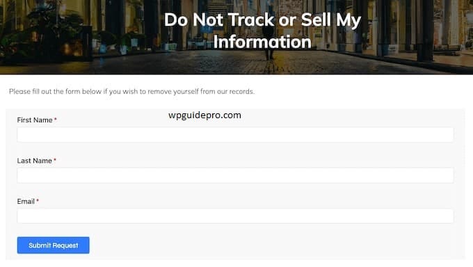 do not track ur sell my information