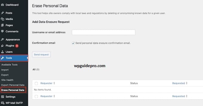 erase peronal data