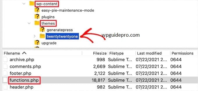wordpress folder