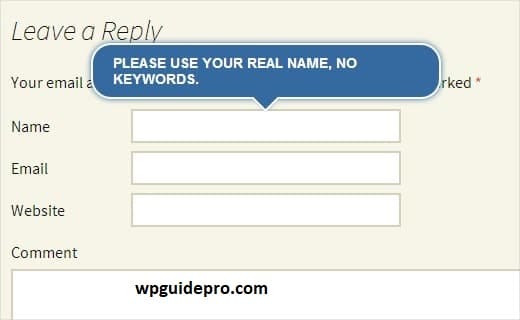 wordpress comment form