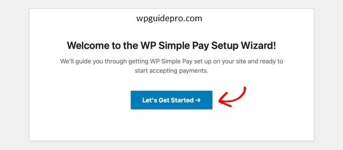 wp simple pay setup wizard