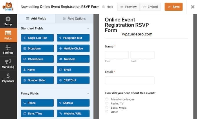 wp form field