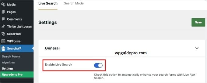 Live search